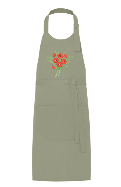 Фартук с принтом Красные маки. Красные маки, мак, символ украины, традиции украины, украина, флаг украины, цветы. 2070702