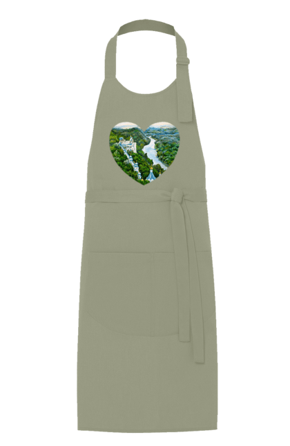 Фартух з принтом "Святогорская лавра". Донецька область, ліс, монастир, пейзаж, річка, святогірськ, україна, церква. 2070702