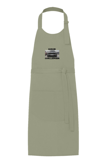 Фартух з принтом "Додж челенджер". Автомобіль, американська легенда, додж челенджер, культове авто, масл кар, потужний автомобіль. 2070702