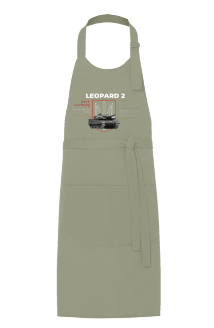 Apron with prints Leopard 2. Industrious, leopard 2, tank, weapon. 2070702