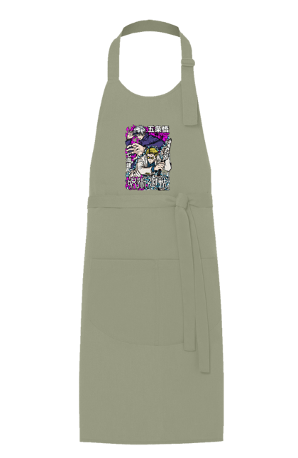 Apron with prints Jujutsu Kaisen Nanami and Gojo. Anime, dark fantasy, gojo, jujutsu kaisen, magic battle, manga, mystic, nanami, nanami kento. 2070702