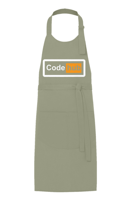 Фартук с принтом Код хаб. Айти, айтишник, для айтишника, для программиста, код хаб, подарок айтишнику, подарок программисту, программист, разработчик. 2070702
