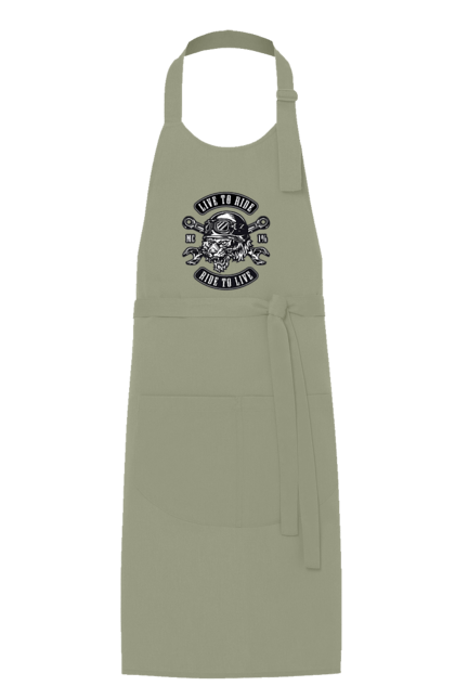 Apron with prints Live To Ride, Tiger. Moped, tiger, to ride. 2070702