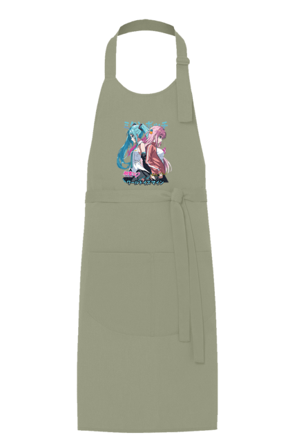 Apron with prints Hatsune Miku and Hitori Gotou. Anime, bocchi the rock, hatsune miku, hitori goto, hitori gotou, lonely rocker, miku, rocker, vocaloid. 2070702