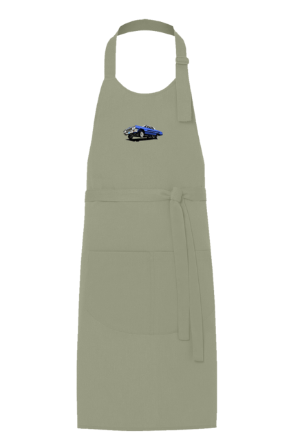 Фартух з принтом "Автомобіль". Автомобіль, імпала, класика, лоурайдер, синій, шевроле. 2070702