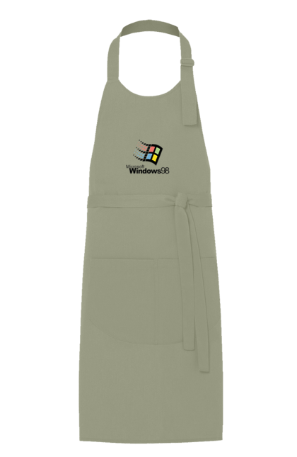 Фартух з принтом "Windows98". Angular, c, css, html, it, javascript, jquery, php, python, react, svelt, vue, айтишник, айті, гумор, код, кодувати, прогер, програміст, програмісти, ти ж, ти ж програміст, тиж програміст. 2070702