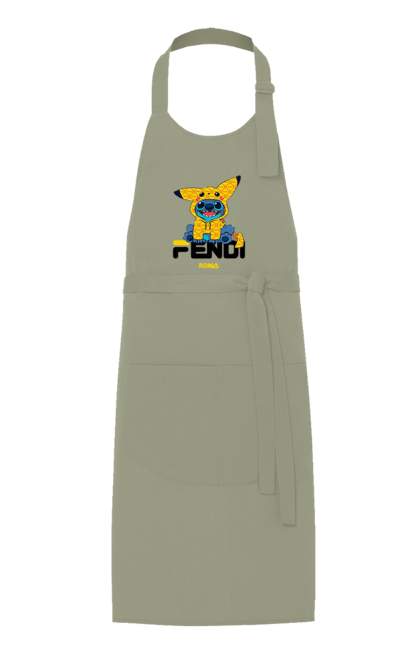 Фартух з принтом "Fendi Стіч". Fendi, stich, бренд, будинок моди, італія, люкс, мода, стіч, сумка, фенді. 2070702