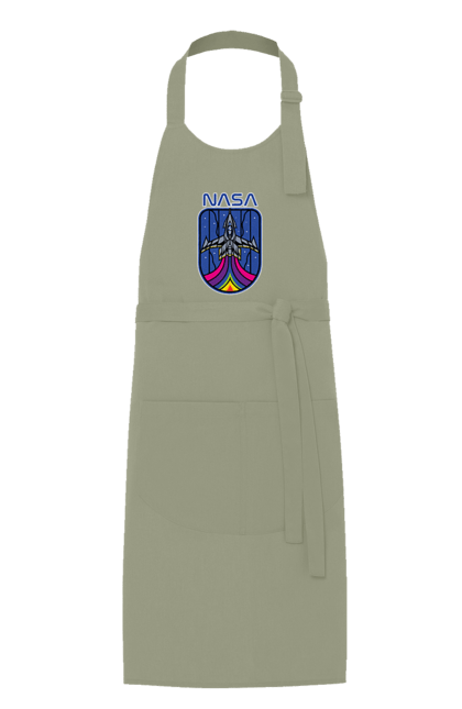 Apron with prints NASA. Aeronautics, astronautics, aviation, nasa, research, rocket, science, space, technologies, usa. 2070702