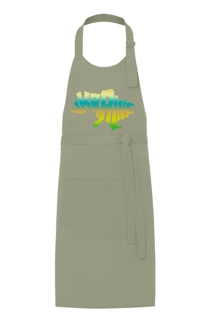 Фартук с принтом Украина силуэт цветной. Карта украинм, карта украины, люблю украину, силуэт украины, символ украины, украина, украинская символика. 2070702