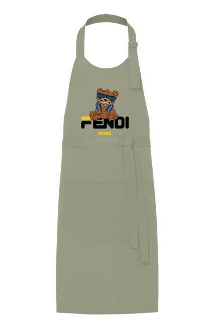 Фартух з принтом "Fendi". Fendi, бренд, будинок моди, ведмедик, італія, люкс, мода, одяг, сумка, фенді. 2070702