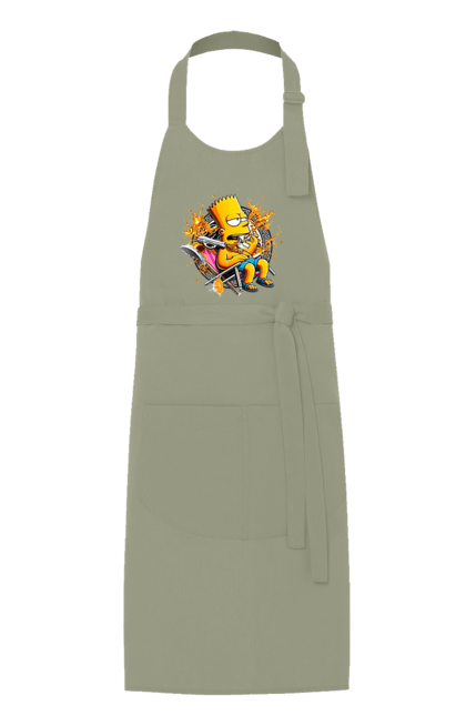 Apron with prints Bart Simpson Versace. Bart, cartoon, serial, simpson, versace. 2070702