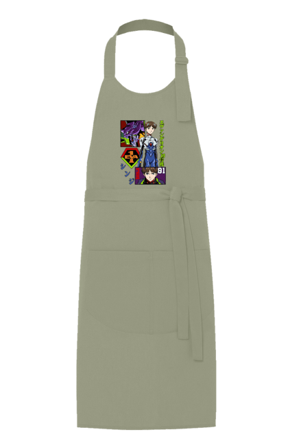 Apron with prints Evangelion. Angel, anime, eva 01, evangelion, manga, neon genesis evangelion, shinji. 2070702