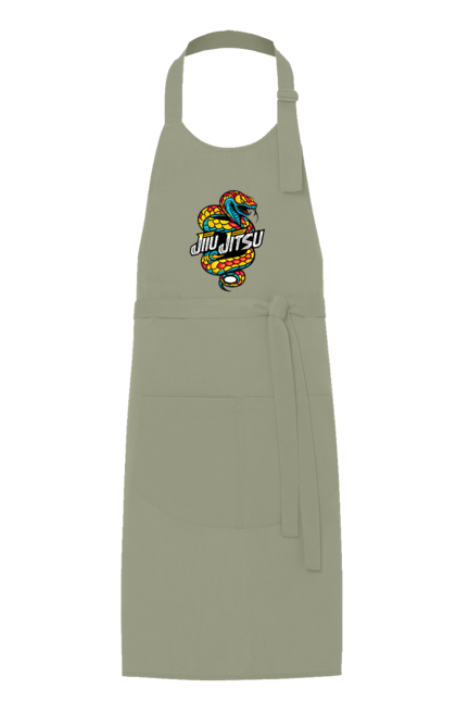 Apron with prints Jujutsu. Animal, japan, jiu jitsu, jujutsu, martial arts, ninja, samurai, snake, sport. 2070702