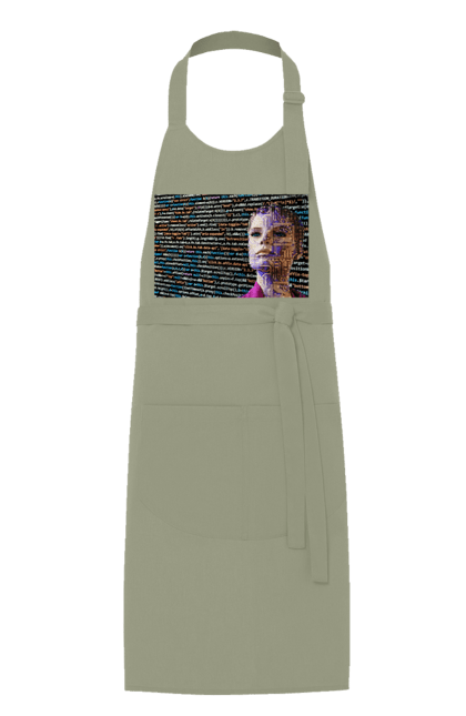 Фартух з принтом "Штучний Розум". Айті, айтішник, гик, жінка, знання, інженер, інтелект, кібер, кібернетика, кіборг, код, комп, комп`ютерник, кристал, машинне навчання, мікросхема, мозок, портрет, програміст, професіонал, професія, розробник, розум, світиться, світло, хакер, чіп, штучний інтелект, штучний розум. 2070702