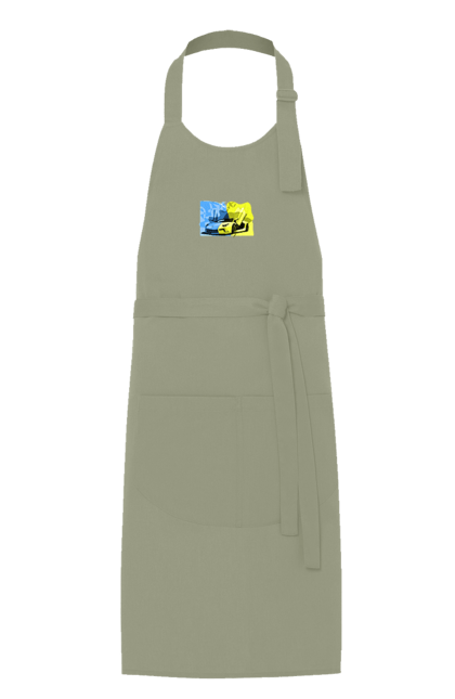 Фартух з принтом "Український ламборгіні". Жовто блакитний, ламборгіні, машина, прапор, спорткар, україна. 2070702