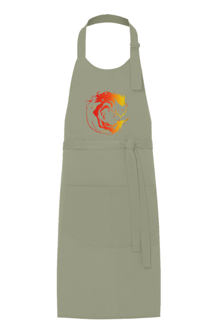 Apron with prints Girl wave. Girl, sea, wave. 2070702