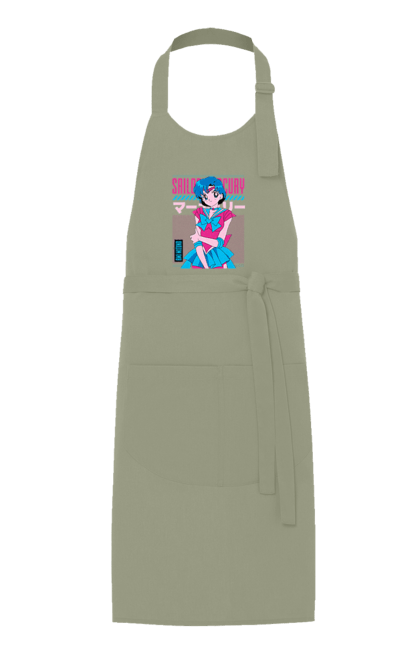 Фартук с принтом Сейлор Мун Меркурий. Ami mizuno, sailor mercury, sailor moon, ами мидзуно, аниме, драма, махо-сёдзё, сейлор мун, сериал\. 2070702