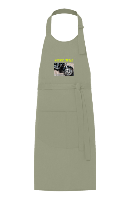Фартух з принтом "Мото2". Байк, дорога, мотоцикл, ретро, стиль, швидкість. 2070702