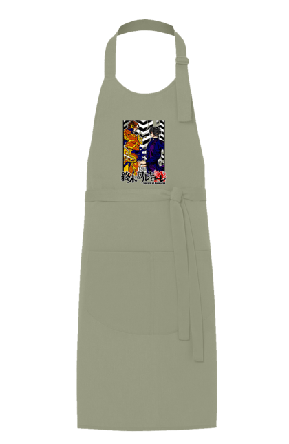 Apron with prints Record of Ragnarok Nikola Tesla VS Beelzebub. Anime, beelzebub, comics, manga, netflix, nikola tesla, record of ragnarok. 2070702