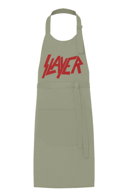 Фартук с принтом Slayer. Slayer, грув-метал, група, метал група, музыка, ню-метал, спид-метал, трэш-метал, череп. 2070702