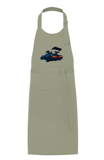 Фартух з принтом "DeLorean назад у майбутнє". Автомобіль, делореан, з фільму. 2070702