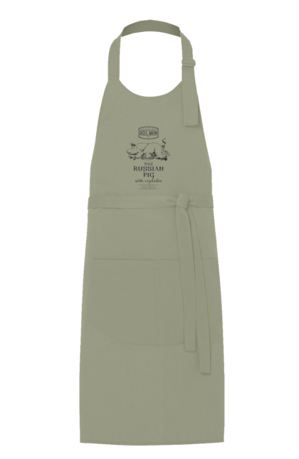Фартух з принтом "Смажена російська свиня. (світлий фон ) Англійскою мовою". Друк, купити, патріотична, російська, свиня, слава україні, смажена, україна. 2070702