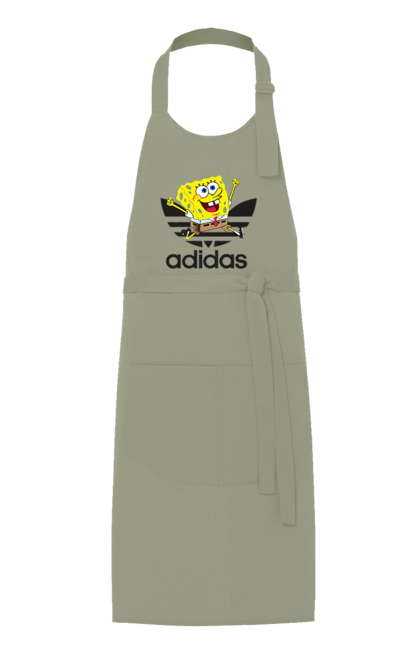 Фартух з принтом "Adidas Губка Боб". Adidas, spongebob, адідас, губка боб, мультик, мультсеріал, спанч боб, спорт. 2070702