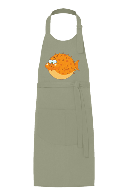 Фартух з принтом "Помаранчева Риба Фугу". Риба, фугу. 2070702