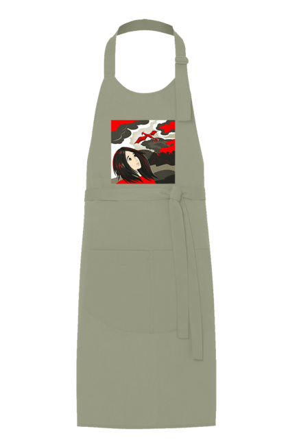 Apron with prints Girl and dragon. Dragon, fantasy, romance, young woman. 2070702