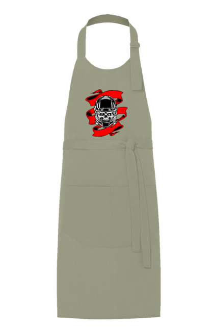 Фартух з принтом "Череп в мотошоломі". Мото, стрічка, череп, шолом. 2070702