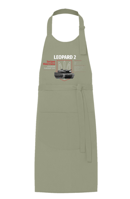 Apron with prints Leopard 2. Industrious, leopard 2, tank, weapon. 2070702