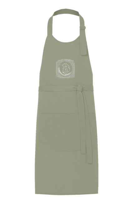 Apron with prints Bitcoin. Binary, bitcoin, crypto, currency, hacker, money, programmer. 2070702
