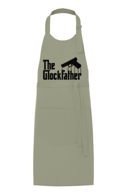 Фартух з принтом "The GlockFather". Gangster, glockfather, godfather, godfather reference, вогнепальна зброя, гангстер, глок, зброя, пістолет, пістолет. 2070702