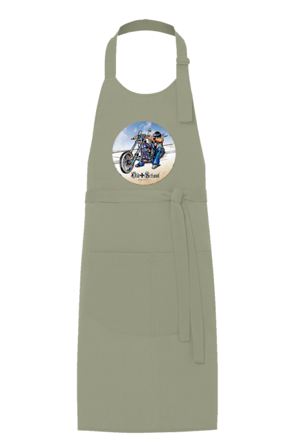 Apron with prints Old school. Auto moto, motorcycle, music band, old hardening, performers, rock band. 2070702