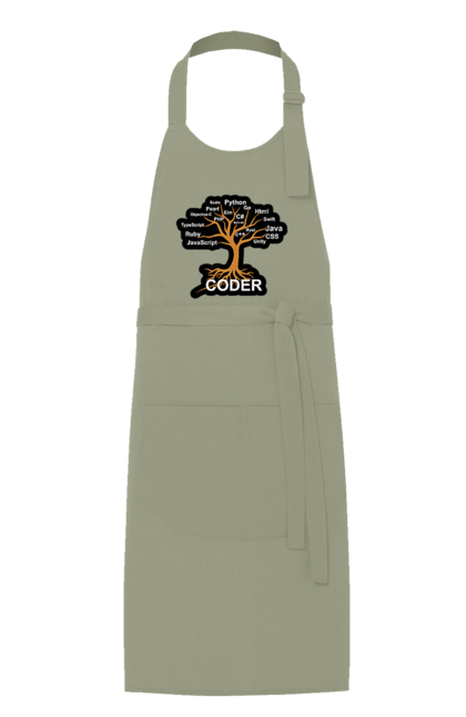 Фартух з принтом "Кодер". Айті, айтішник, для айтішника, для програміста, кодер, подарунок айтішнику, подарунок програмісту, програміст, розробник. 2070702