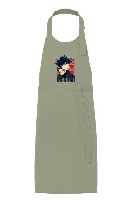 Apron with prints Jujutsu Kaisen Megumi. Anime, dark fantasy, fushiguro, fushiguro megumi, jujutsu kaisen, magic battle, manga, megumi, mystic. 2070702