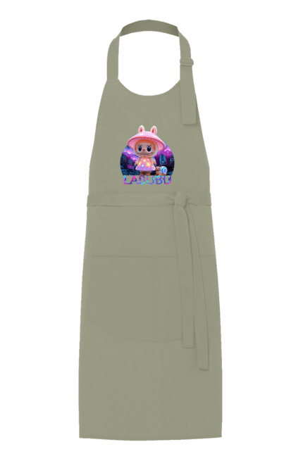 Фартух з принтом "Лабубу". Брелок лабубу, іграшка лабубу, лабубу, лабубу кока кола, лялька лабубу, мерч лабубу, мила, рожева лабубу, смішна лабубу. 2070702