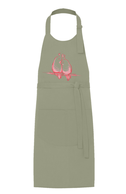 Фартух з принтом "Закохані Попугайчики". Закохані, папуги. 2070702