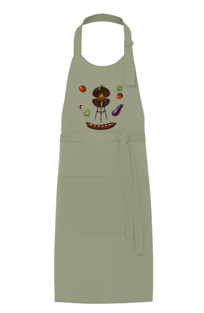 Фартух з принтом "Барбекю Сосиска". Барбекю, гриль, смажити, сосиска. 2070702