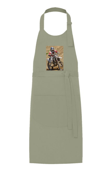 Фартух з принтом "МОТОГОНЩИК". Мото, мотогонщик, мотоцикл, спорт, спортсмен. 2070702