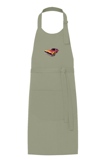 Фартух з принтом "Кастом автомобіль". Авто, автомобіль, аерографія, вогонь, кастом, машина, полум я, тюнінг. 2070702
