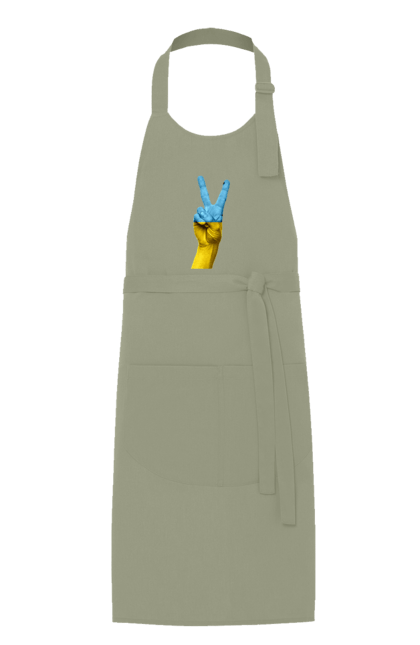 Фартух з принтом "Два Пальця, Світ, Україна". Мир, рука, україна. 2070702