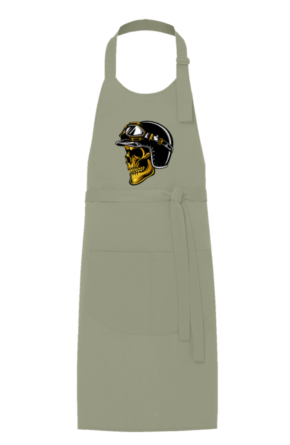 Фартух з принтом "Череп в мотошоломі". Крутий, очі, череп, шолом. 2070702