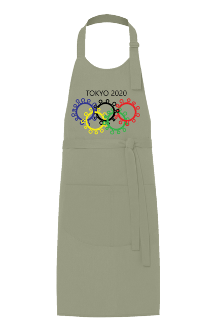 Фартух з принтом "Олімпійські Ігри Токіо, Коронавірус". Коронавірус, олімпійські ігри, токіо. ART принт на футболках