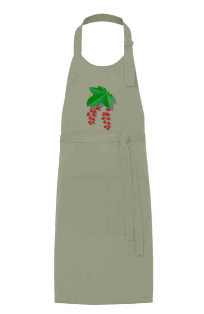 Фартух з принтом "Порічки Червоні". Делікатес, зріла, їжа, листя, літо, порічки, порічки червоні, смачно, смородина, стигла, урожай, червона, червона смородина, ягідка, ягода, ягоди. 2070702