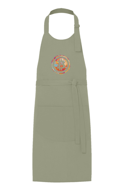 Apron with prints Bitcoin. Binary, bitcoin, crypto, currency, hacker, money, programmer. 2070702