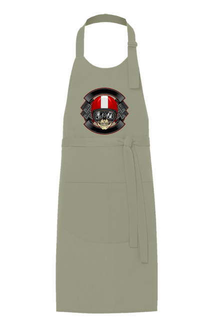 Фартух з принтом "череп мотоцикліст". Мотоцикліст \, череп, шолом. 2070702