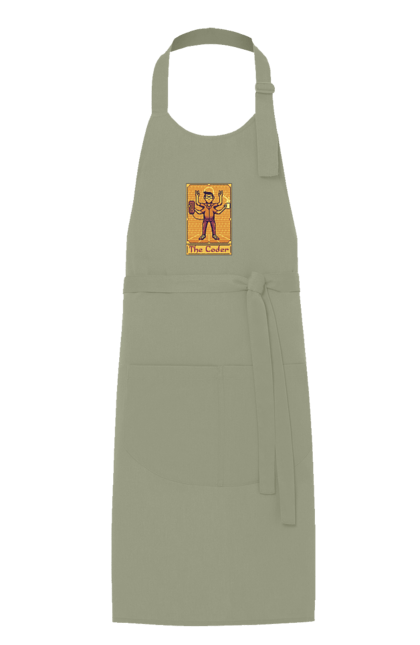 Фартух з принтом "Карта таро  кодер". Ай ті, айтішник, карта таро, код, програміст, хакер. 2070702