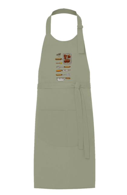 Фартух з принтом "Барбекю Паті". Барбекю, м`ясо, смажити. 2070702