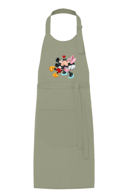 Фартук с принтом Микки Маус и Минни Маус. Mickey mouse, minnie mouse, дисней, микки, микки маус, минни маус, мультфильм. 2070702